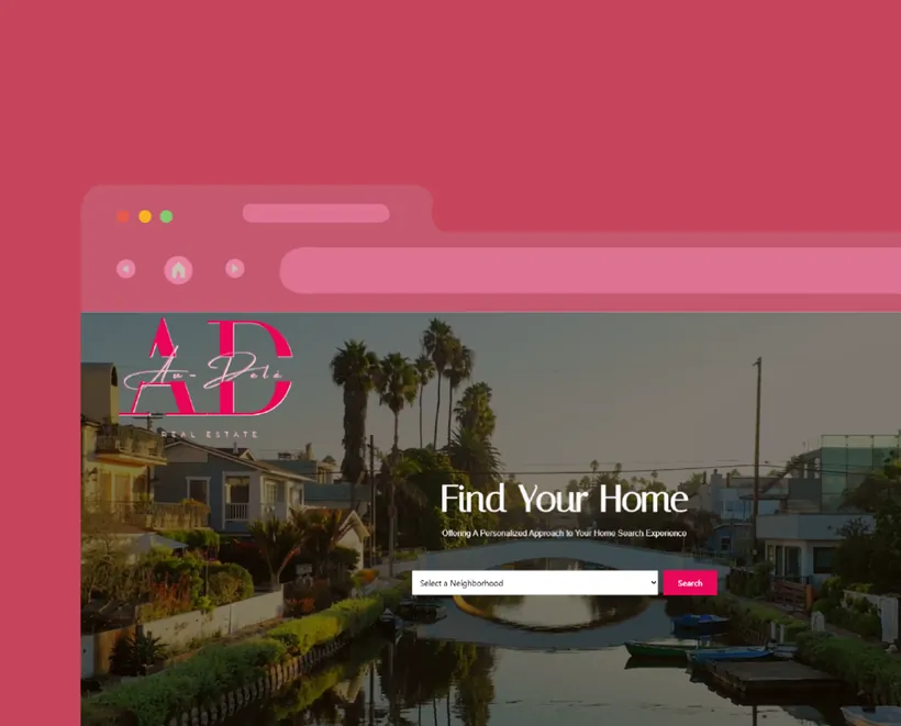 Audelare website homepage with home search