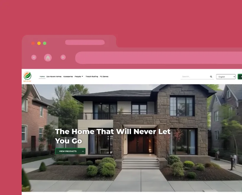 Mystic Enterprises real estate website homepage
