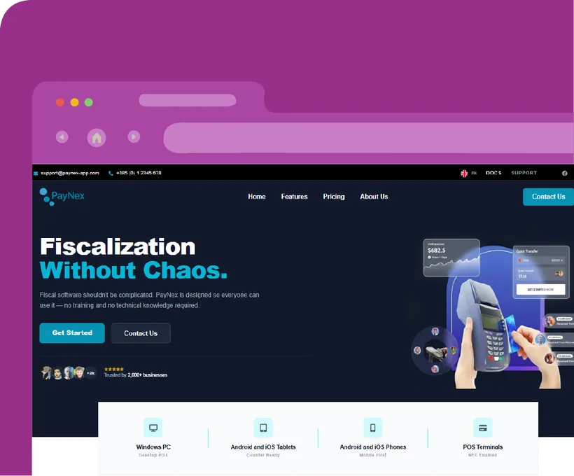 PayNex project screens